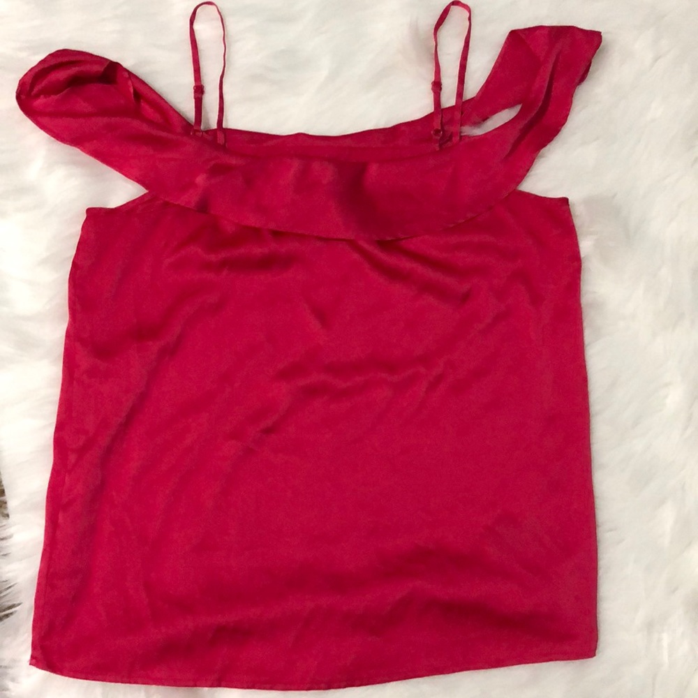 Size M express off shoulder bright pink blouse